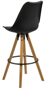 Scandi Černá plastová barová židle Damian 75 cm