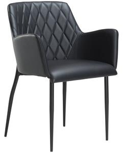 Dan-Form Černá koženková jídelní židle DanForm Rombo
