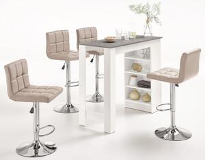 Barový stůl Mojito, bílý/šedý beton