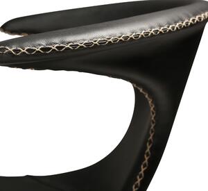 ​​​​​Dan-Form Černá kožená jídelní židle DAN-FORM Flair s dubovou podnoží