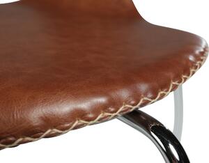 ​​​​​Dan-Form Hnědá kožená jídelní židle DAN-FORM Dolphin s chromovanou podnoží
