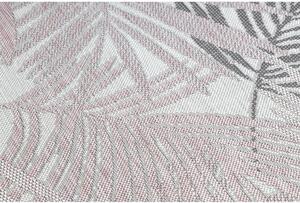 Kusový koberec Palmové listy růžově šedý atyp 60x200cm