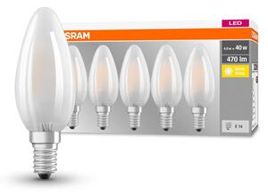5 ks matná LED žárovka E14 4 W BASE teplá bílá