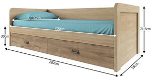 Jednolůžková postel 90 cm Mirach 2S/90 (s roštem a úl. prostorem). Vlastní profesionální přeprava až k Vám domů 808478