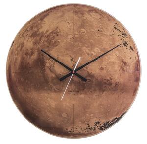 Present time Skleněné nástěnné hodiny Mars s motivem Marsu