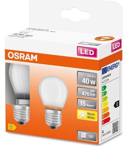 2 ks matná LED žárovka E27 4 W BASE CLASSIC teplá bílá