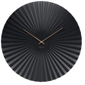 Present time Černé kulaté nástěnné hodiny Trivet 40 cm