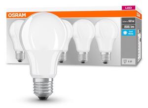 5 ks matná LED žárovka E27 8,5 W BASE CLASSIC studená bílá