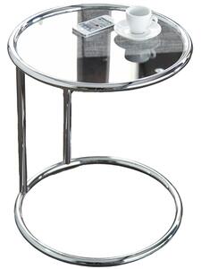 Moebel Living Skleněný odkládací stolek Walter 40x40 cm s chromovou podnoží