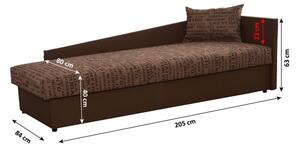 Jednolůžková postel (válenda) 80 cm Jeannine (hnědá) (s úl. prostorem) (P). Vlastní profesionální přeprava až k Vám domů 808546