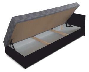 Jednolůžková postel (válenda) 80 cm Jeannine (šedá + černá) (s úl. prostorem) (P). 808548