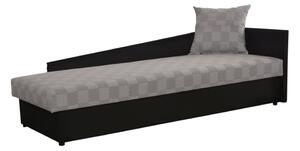 Jednolůžková postel (válenda) 80 cm Jeannine (šedá + černá) (s úl. prostorem) (P). Vlastní profesionální přeprava až k Vám domů 808548