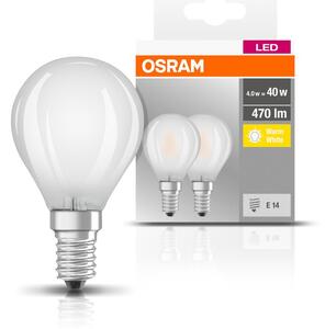 2 ks matná LED žárovka 4W E14 BASE teplá bílá