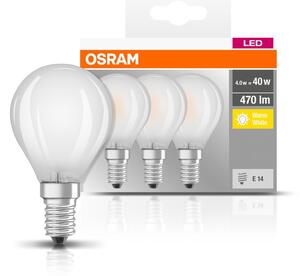 3ks matná LED žárovka E14 4 W BASE CLASSIC teplá bílá