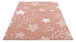 Dětský koberec s motivem hvězd růžové barvy