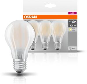 3ks matná LED žárovka E27 6 W BASE CLASSIC teplá bílá
