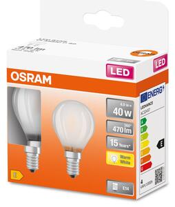 2 ks matná LED žárovka E14 4 W STAR CLASSIC teplá bílá