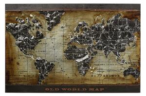 OBRAZ NA KOVU, mapa světa, 70/120 cm Monee - Dřevěné obrazy & kovové obrazy