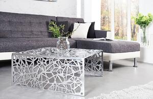 Moebel Living Stříbrný kovový konferenční stolek Corrido 60x60 cm