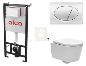 Cenově zvýhodněný závěsný WC set Alca do lehkých stěn / předstěnová montáž+ WC SAT Brevis SIKOASW2