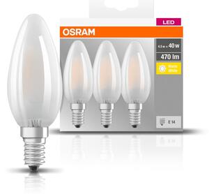 3ks LED žárovka svíčka E14 4W BASE teplá bílá