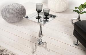 Moebel Living Stříbrný čtvercový odkládací stolek Verson 35x35 cm