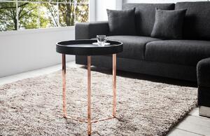 Moebel Living Černý kulatý odkládací stolek Cotis 40 cm
