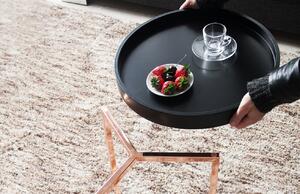 Moebel Living Černý kulatý odkládací stolek Cotis 40 cm