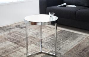 Moebel Living Bílý skleněný odkládací stolek Astrid O 45 cm