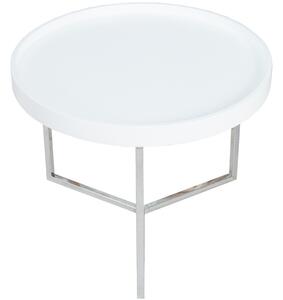 Moebel Living Bílý kulatý konferenční stolek Cotis 60 cm