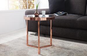 Moebel Living Skleněný konferenční stolek Walter 45x45 cm s měděnou podnoží