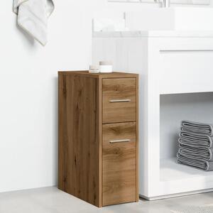 Úzká koupelnová skříňka na kolečkách dub artisan kompozit