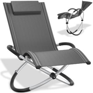 Tectake Lehátko Paulina – ergonomické a skládací s nosností 150 kg - šedá