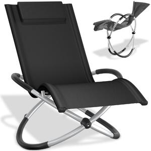 Tectake Lehátko Paulina – ergonomické a skládací s nosností 150 kg - černá