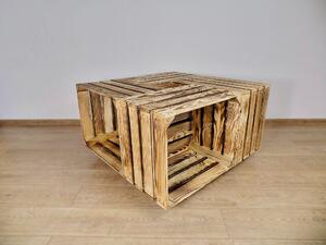 SAMBUKO Stůl z dřevěných bedýnek Povrchová úprava: Opálená, Další úpravy: Nemám zájem o další úpravy