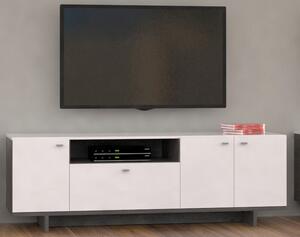 TV skříňka Makaria 174 cm, šedá/bílá