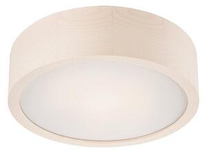 Lamkur 26893 LD-PD.6.1 WOODYS - Dřevěné stropní svítidlo 1 x E27, Ø 27cm / bílé dřevo (Moderní dřevěná stropnice se světlou barvou dřeva)