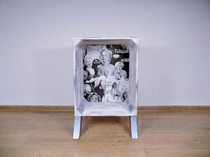 SAMBUKO Bílý odkládací stolek Marilyn