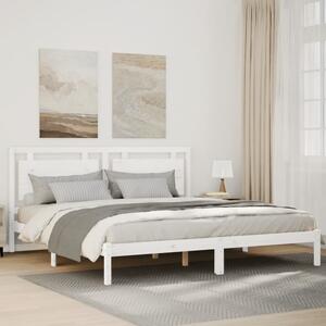 Prodloužený rám postele bez matrace bílý 200 x 220 cm masiv 3309208