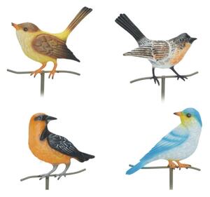 Zapichovací zahradní dekorace Birds, sada 4ks, 45 cm, kov, vícebarevná