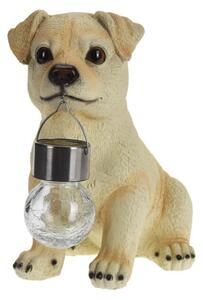 Zahradní solární figurka z polistone Puppy2, 24x13 cm, béžová