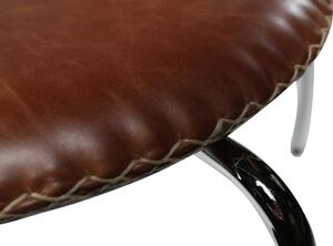 ​​​​​Dan-Form Hnědá kožená jídelní židle DAN-FORM Flair s chromovanou podnoží