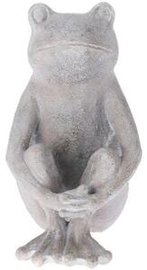 Zahradní figurka z polistone Frog2, 31 cm, šedá