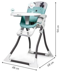 Dětská jídelní židle v mentolové barvě