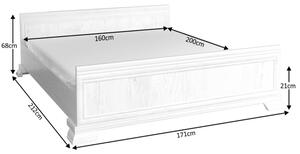Manželská postel 160 cm Kraz KLS (s roštem) (sosna andersen). 809057
