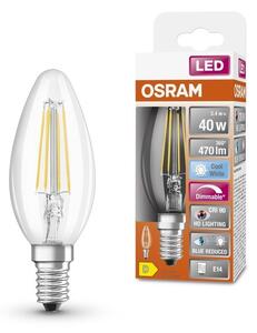 Průhledná LED stmívatelná žárovka E14 3,4 W SUPERSTAR, studená bílá