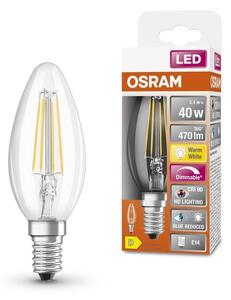 Průhledná LED stmívatelná žárovka E14 3,4 W SUPERSTAR, teplá bílá