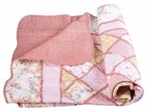 Prošívaná tulící patchwork deka v rozkošném designu punčová 150x200cm