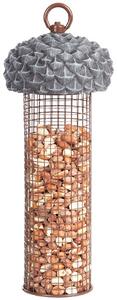 Závěsné krmítko pro ptáky Acorn2, 27,5x10 cm, kov/polyesterová pryskyřice, šedá