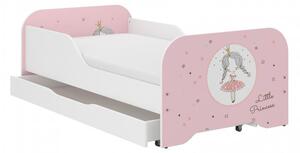 Krásná dětská postel 160 x 80 cm s princeznou